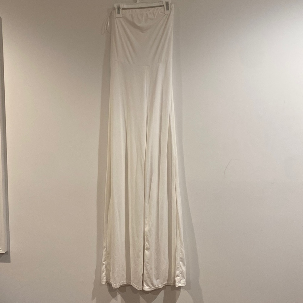 All white tub top jumpsuit